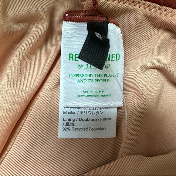 J.Crew One Piece Textured Swimsuit‎ Rust NWT Size 8 - Picture 4 of 7
